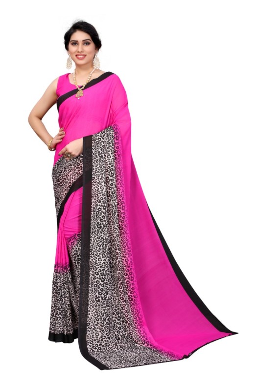 Fancy Georgette Printed Saree With blouse